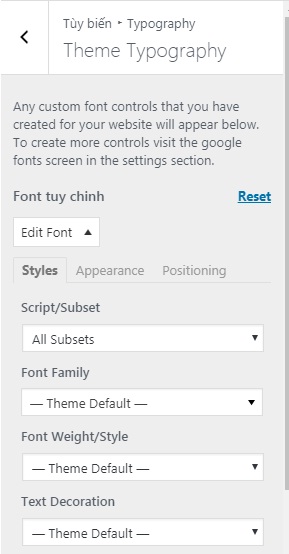 Thay đổi font trên bất cứ theme nào của WordPress