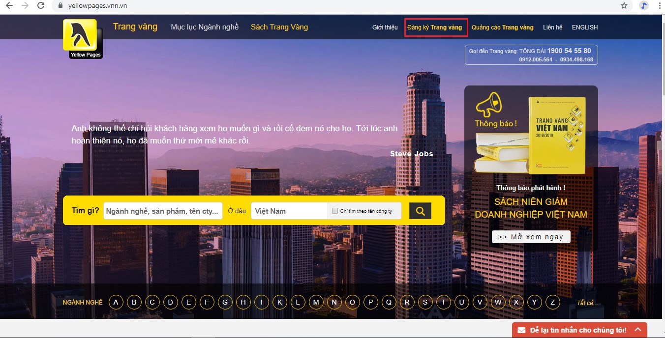 Hướng dẫn đăng ký Trang Vàng đơn giản cho doanh nghiệp